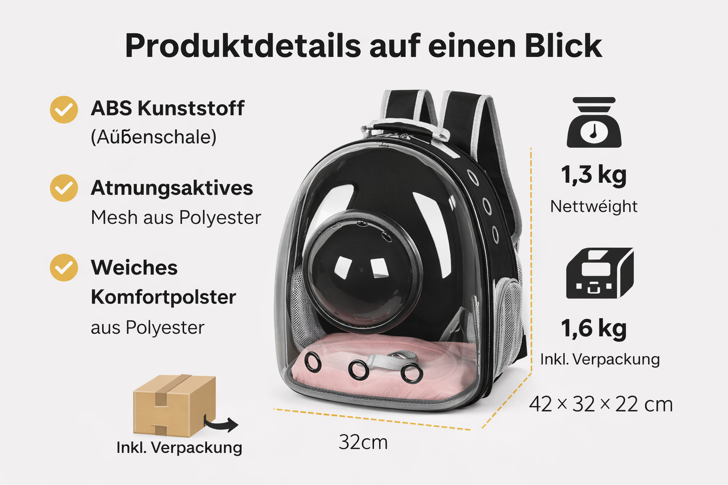 HappyPews® TravelPaw – Haustier Tragetasche