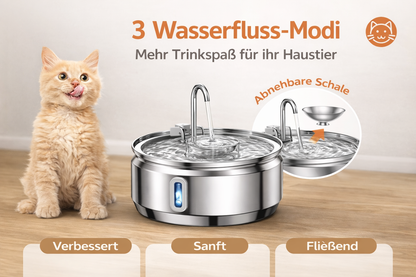 HappyPews® AquaFlow – Stainless Steel Drinking Fountain