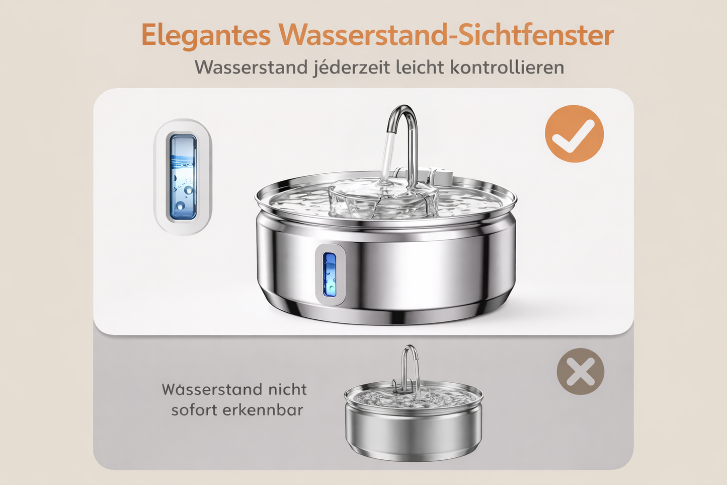 HappyPews® AquaFlow – Stainless Steel Drinking Fountain