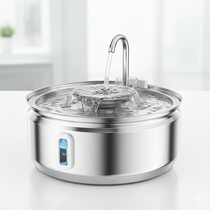 HappyPews® AquaFlow – Stainless Steel Drinking Fountain