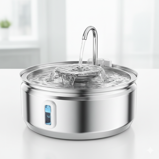 HappyPews® AquaFlow – Stainless Steel Drinking Fountain