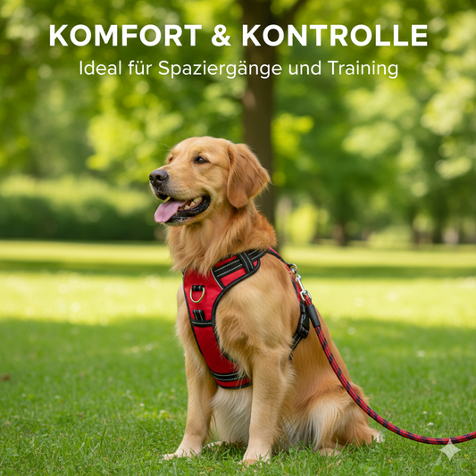 Hundeleine & Brustgeschirr mit Kette