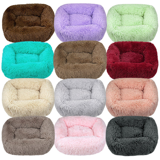 Quadratisches Plüsch-Haustierbett
