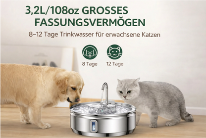 HappyPews® AquaFlow – Stainless Steel Drinking Fountain